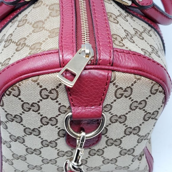 100% Auth Gucci Canvas Vintage Boston Satchel Bag - Picture 11 of 15
